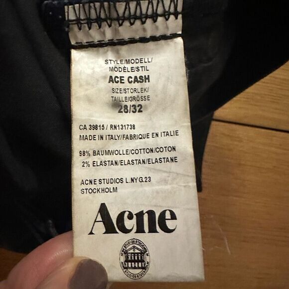 Acne studios ace cash black raw hem jeans 28 - Picture 6 of 10